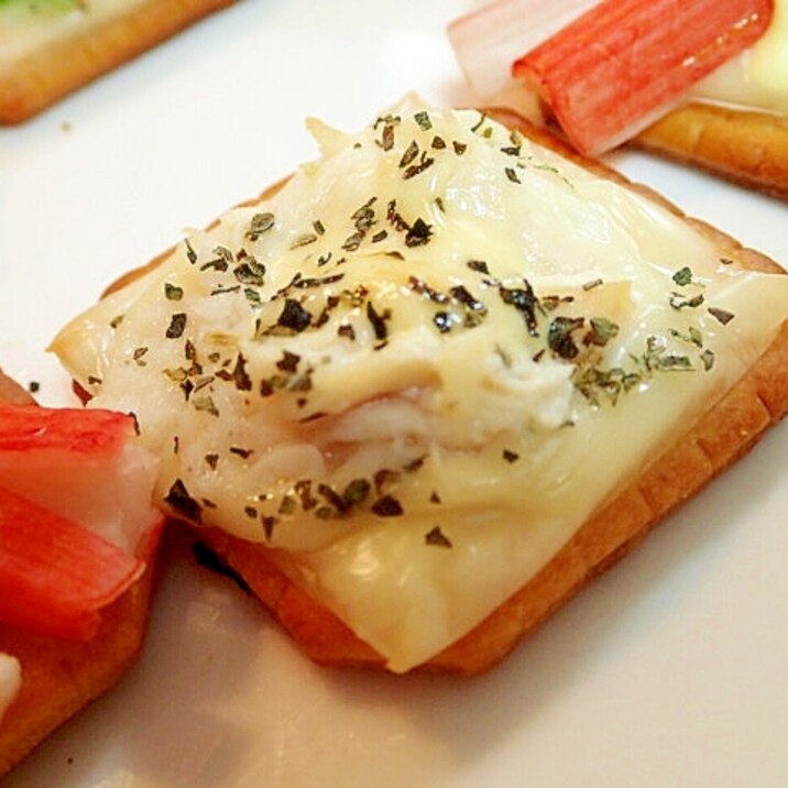バジル/タルタルで　サラダチキン&チーズクラッカー